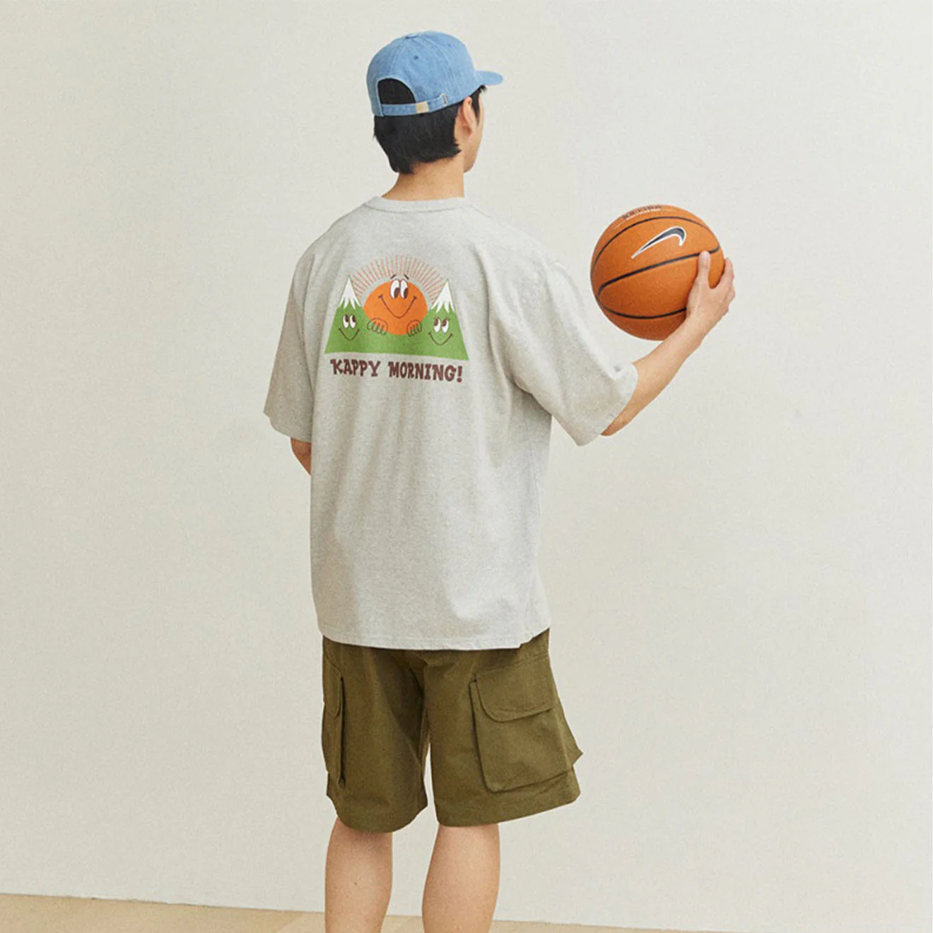 Kappy Kappy Morning Half T-Shirt Toru Fukuda Edition Melange Gray - Image 2