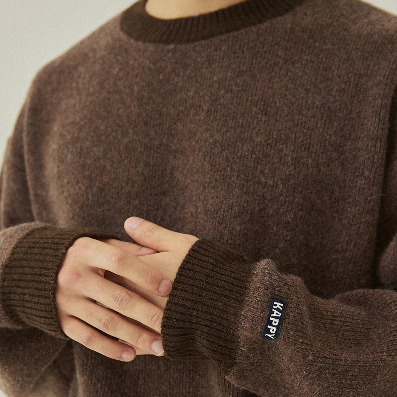 Kappy Ringer Round Wool Knit Brown - Image 4