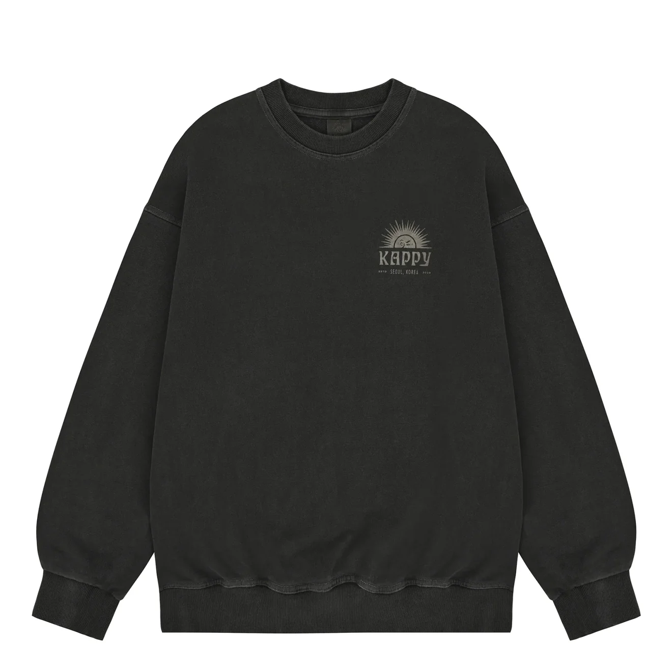 Kappy Sunny Wink Pigment Sweatshirt Charcoal