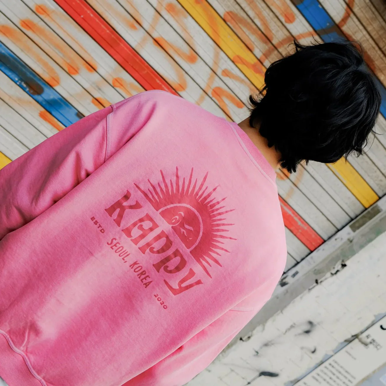 Kappy Sunny Wink Pigment Sweatshirt Pink - Image 3