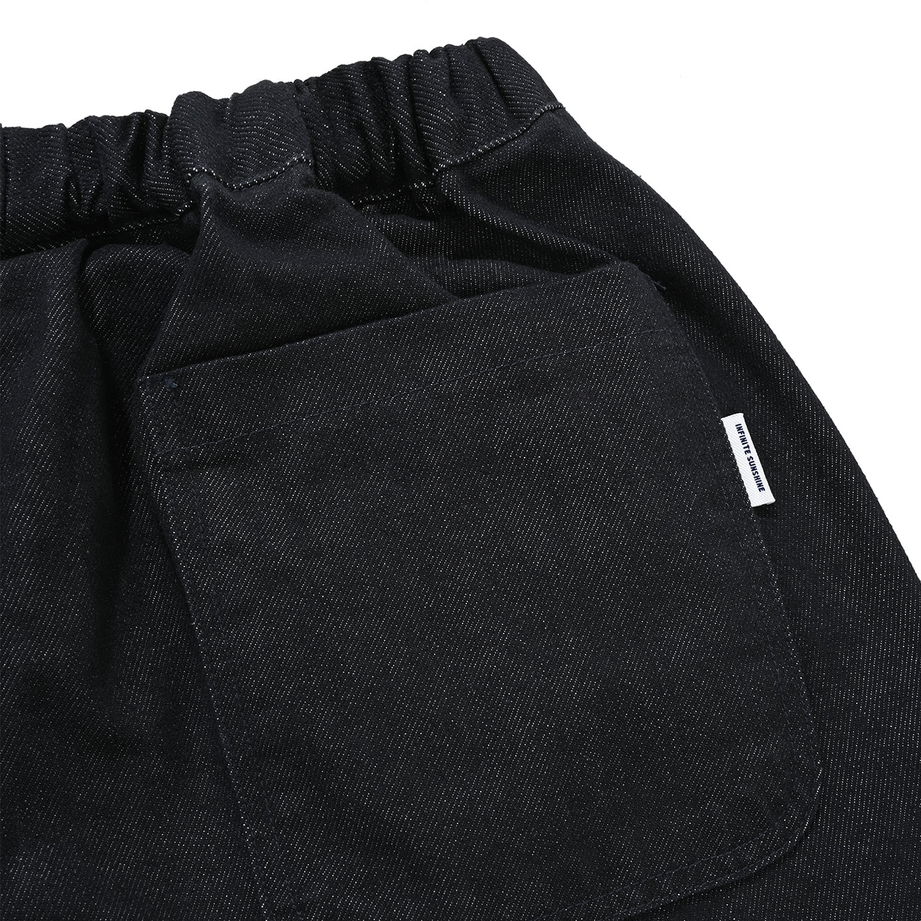Kappy Two Tuck Wide Denim Pants Deep Indigo - Image 4