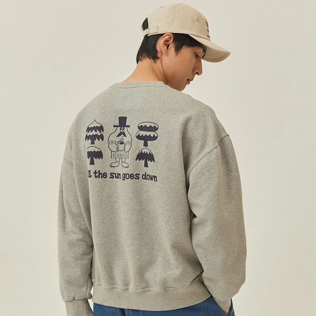 Kappy Yeti Fluff Sweat Shirt Gray - Image 4