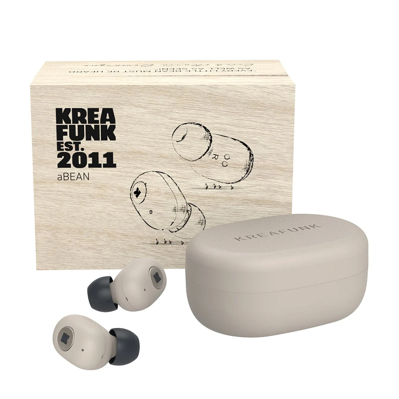 Kreafunk aBEAN Earphones Ivory Sand / Gold - Image 4