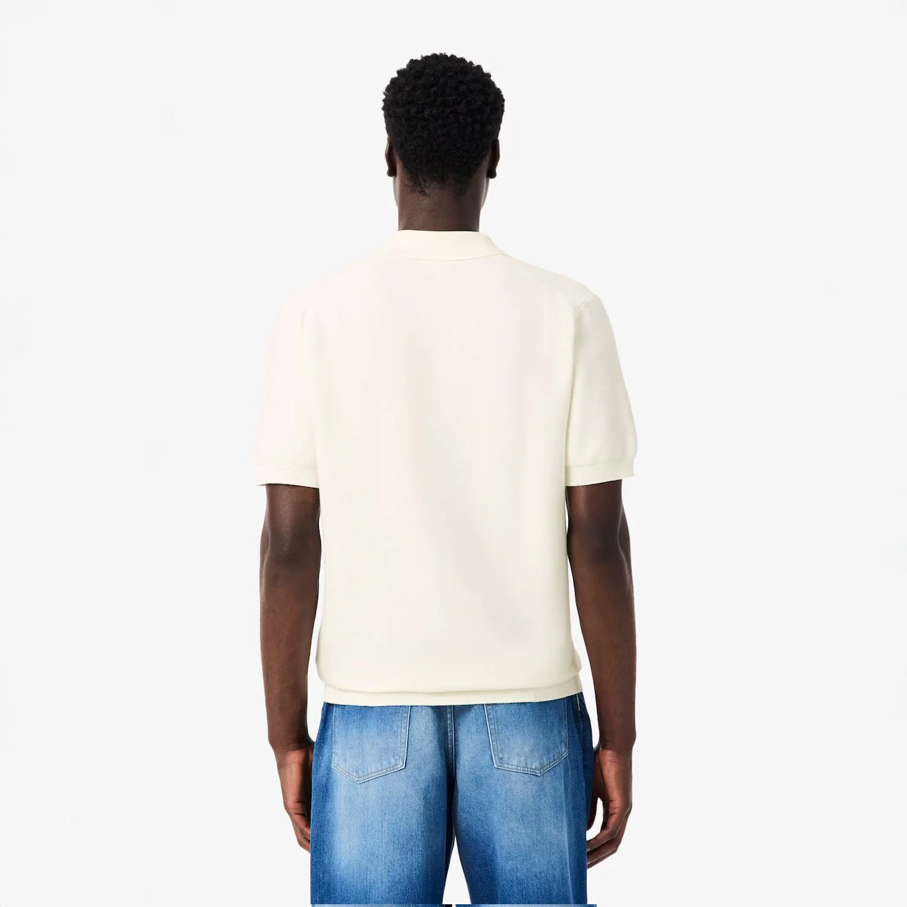 Lacoste Classic Fit Knitted S/S Polo Shirt Flour - Image 3
