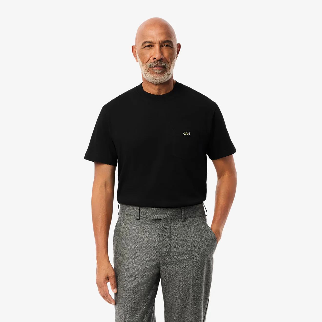 Lacoste Cotton T-Shirt with Breast Pocket Black - Image 3