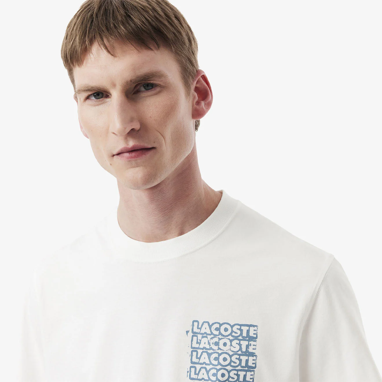 Lacoste Crocodile Blur Graffiti S/S Tee Flour / Limestone - Image 3