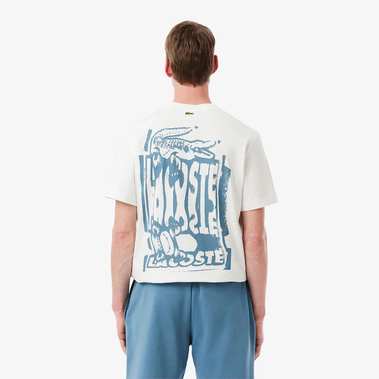 Lacoste Crocodile Blur Graffiti S/S Tee Flour / Limestone - Image 4