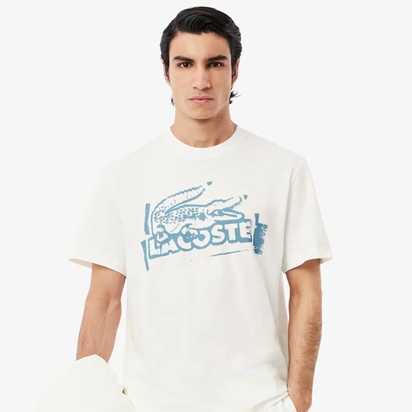 Lacoste Crocodile Graffiti S/S Tee White - Image 3