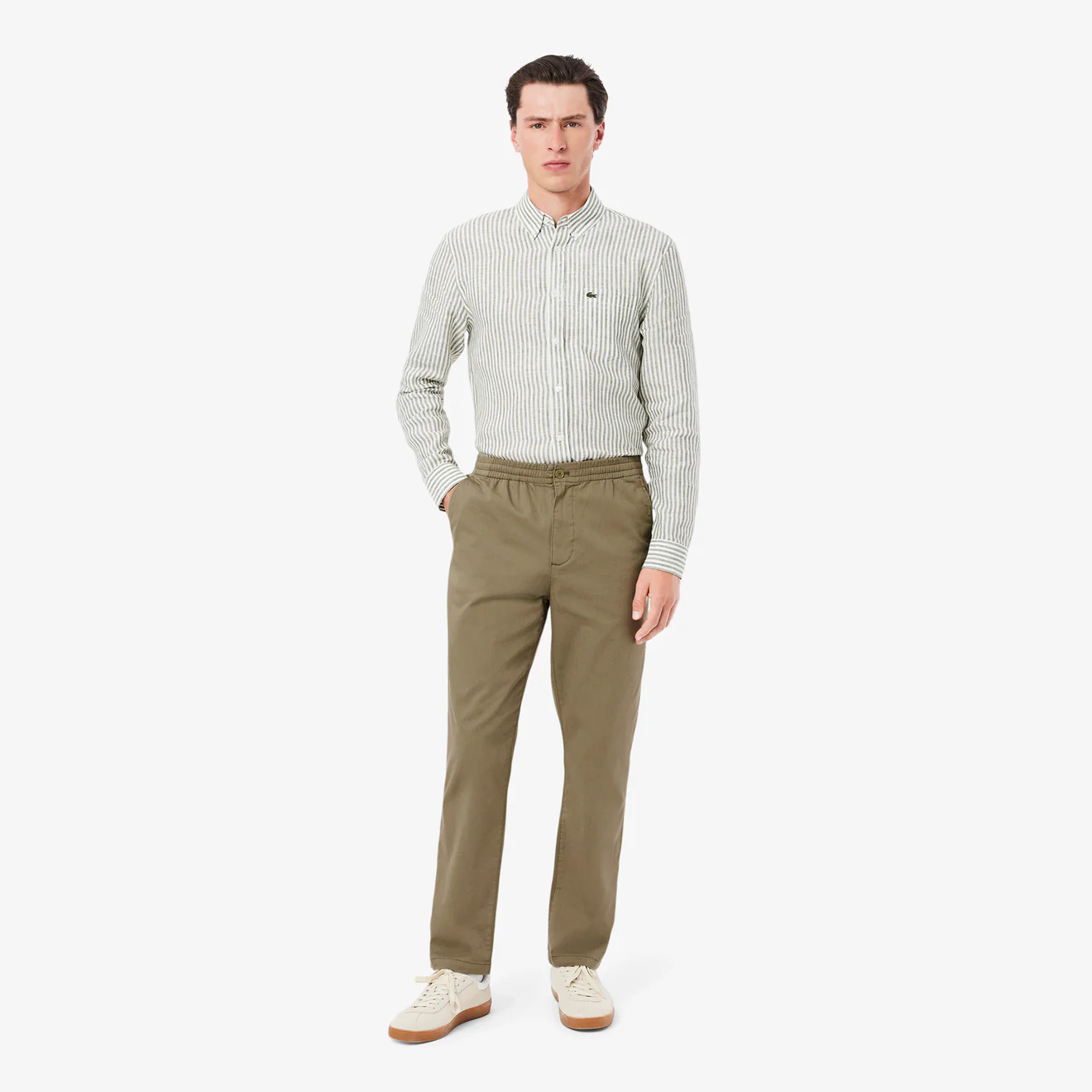Lacoste Drawstring Trousers Khaki Green - Image 2