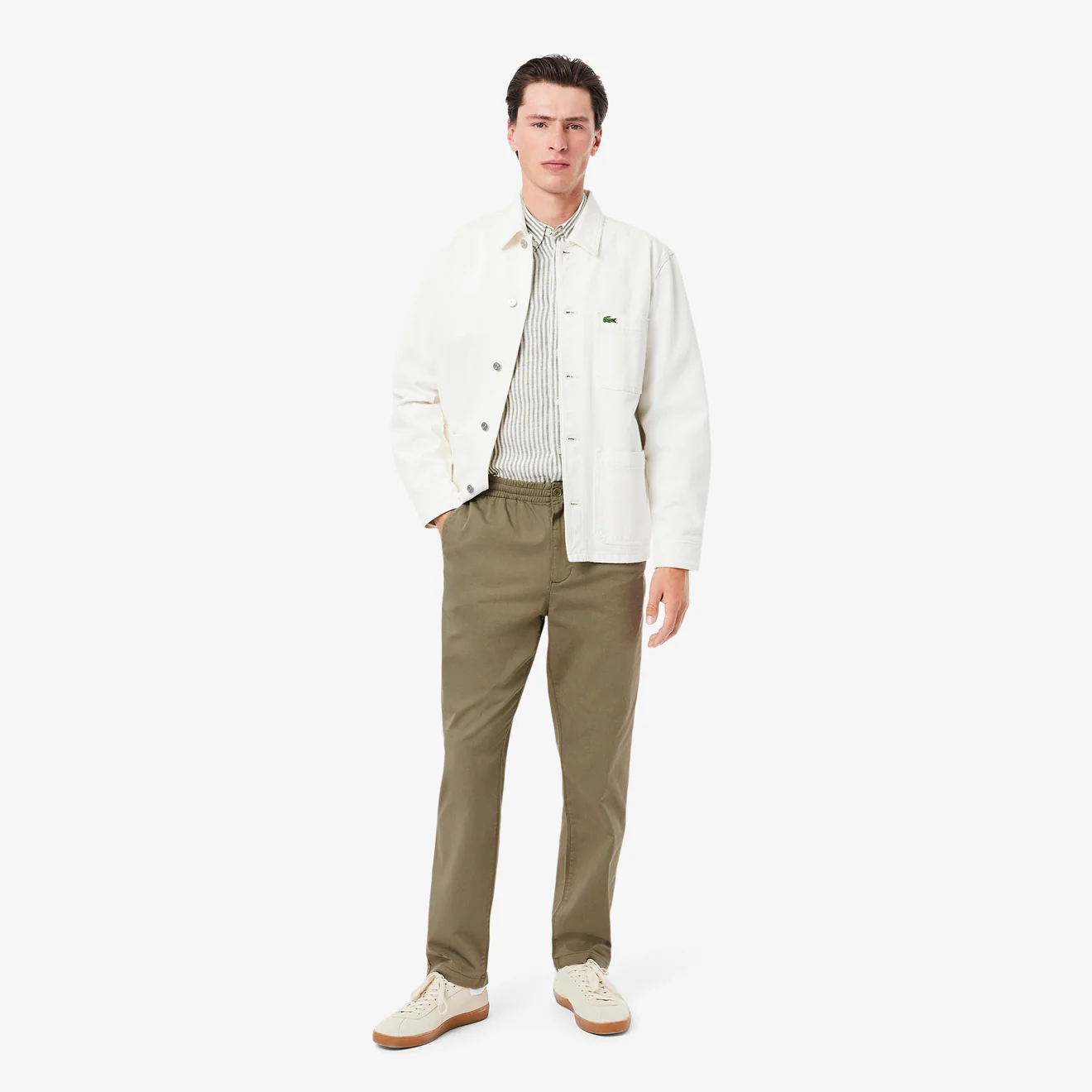Lacoste Drawstring Trousers Khaki Green - Image 3