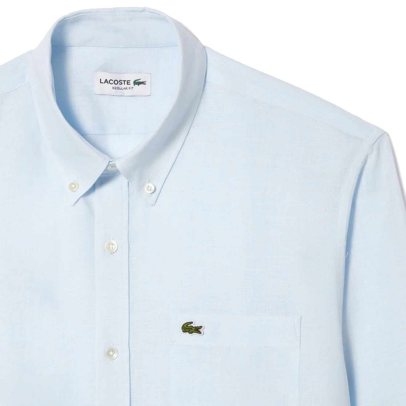 Lacoste Linen Shirt Light Blue - Image 3