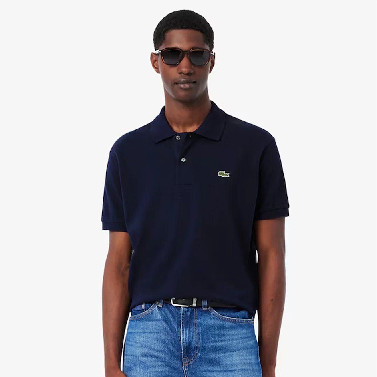 Lacoste Original L.12.12 Petit Pique Cotton Polo Shirt Midnight Blue - Image 3