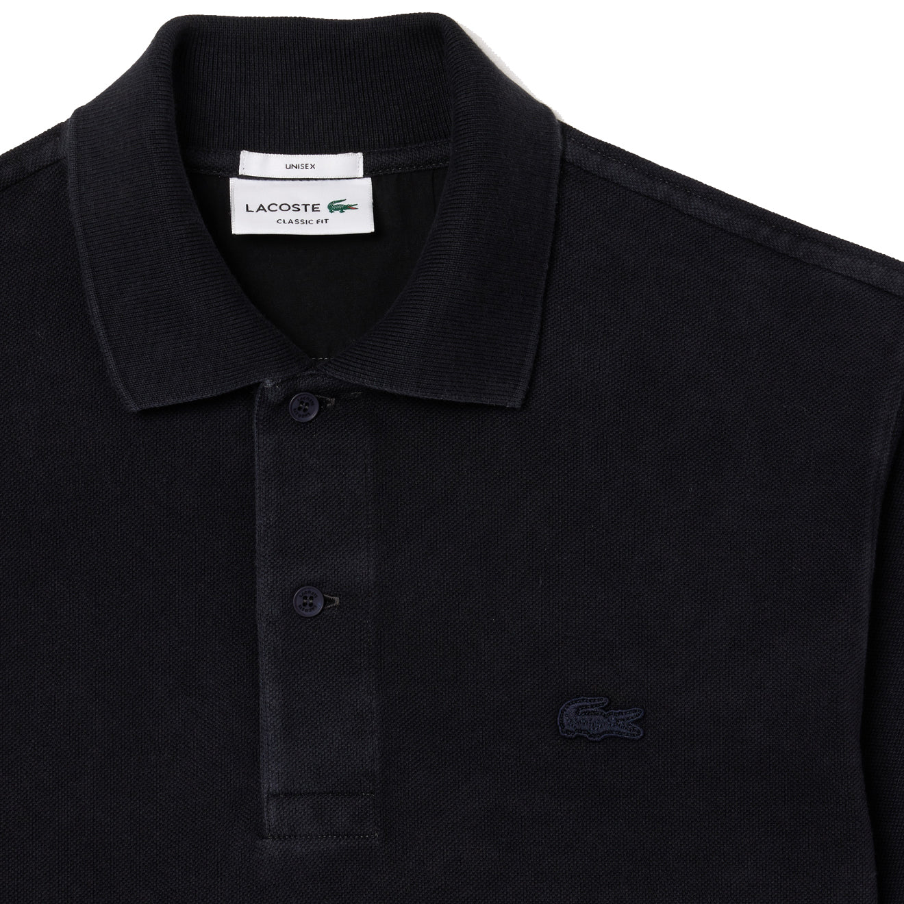 Lacoste Original L.12.12 Washed Effect Cotton Polo Shirt Black - Image 2