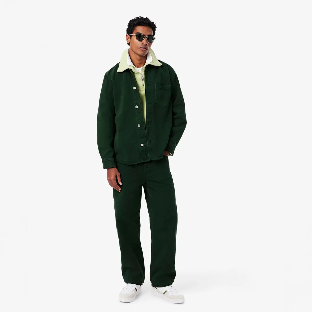 Lacoste Oversized Denim Overshirt Green - Image 2