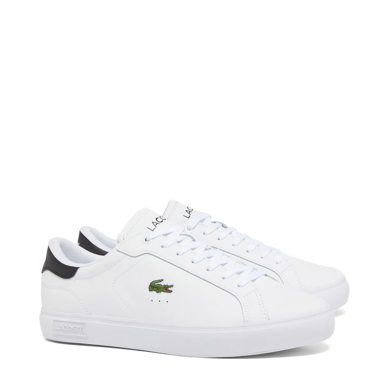 Lacoste Powercourt Leather Trainer White / Black - Image 2