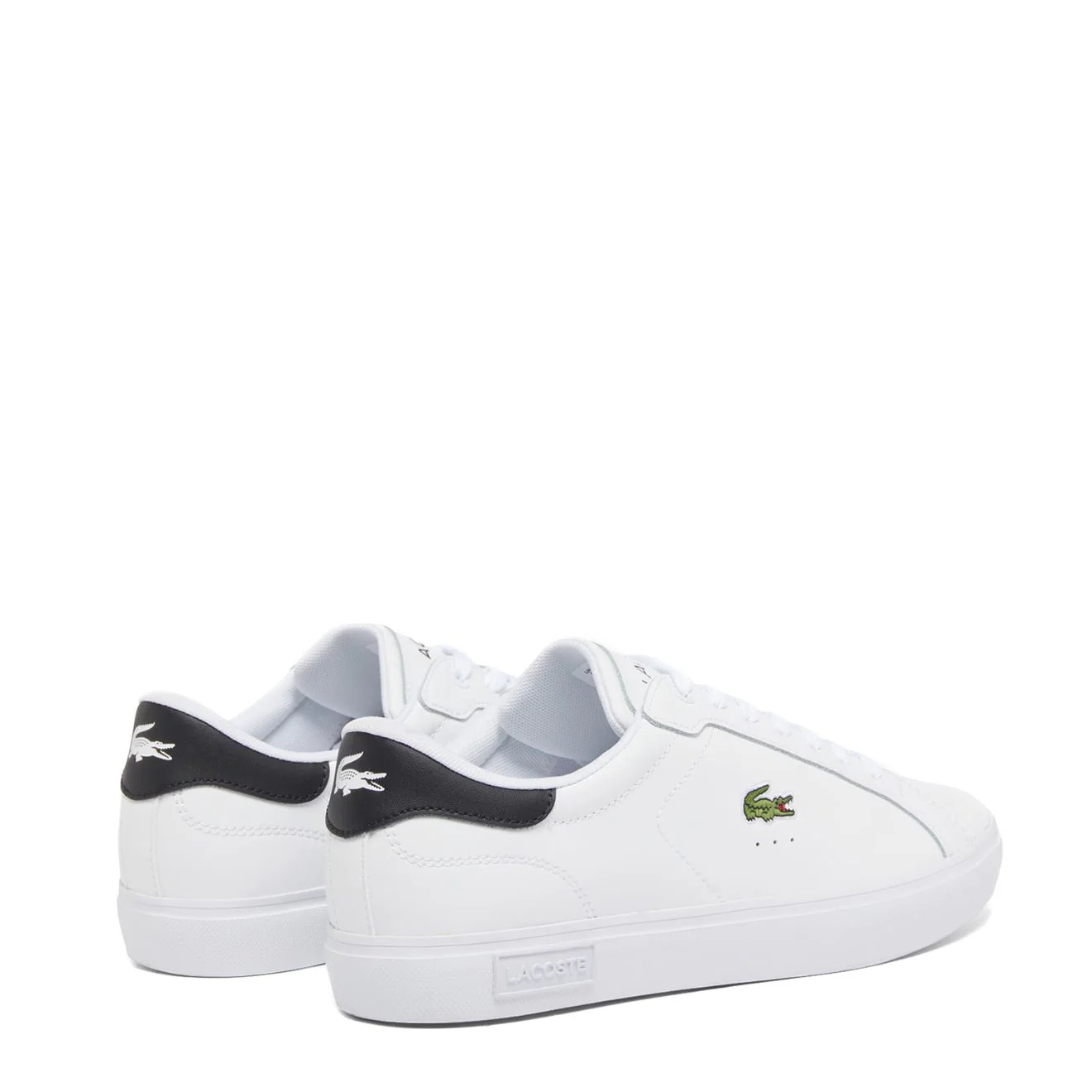 Lacoste Powercourt Leather Trainer White / Black - Image 3