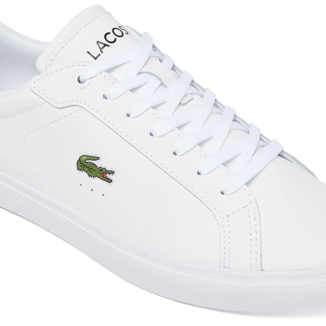 Lacoste Powercourt Leather Trainer White / Black - Image 4