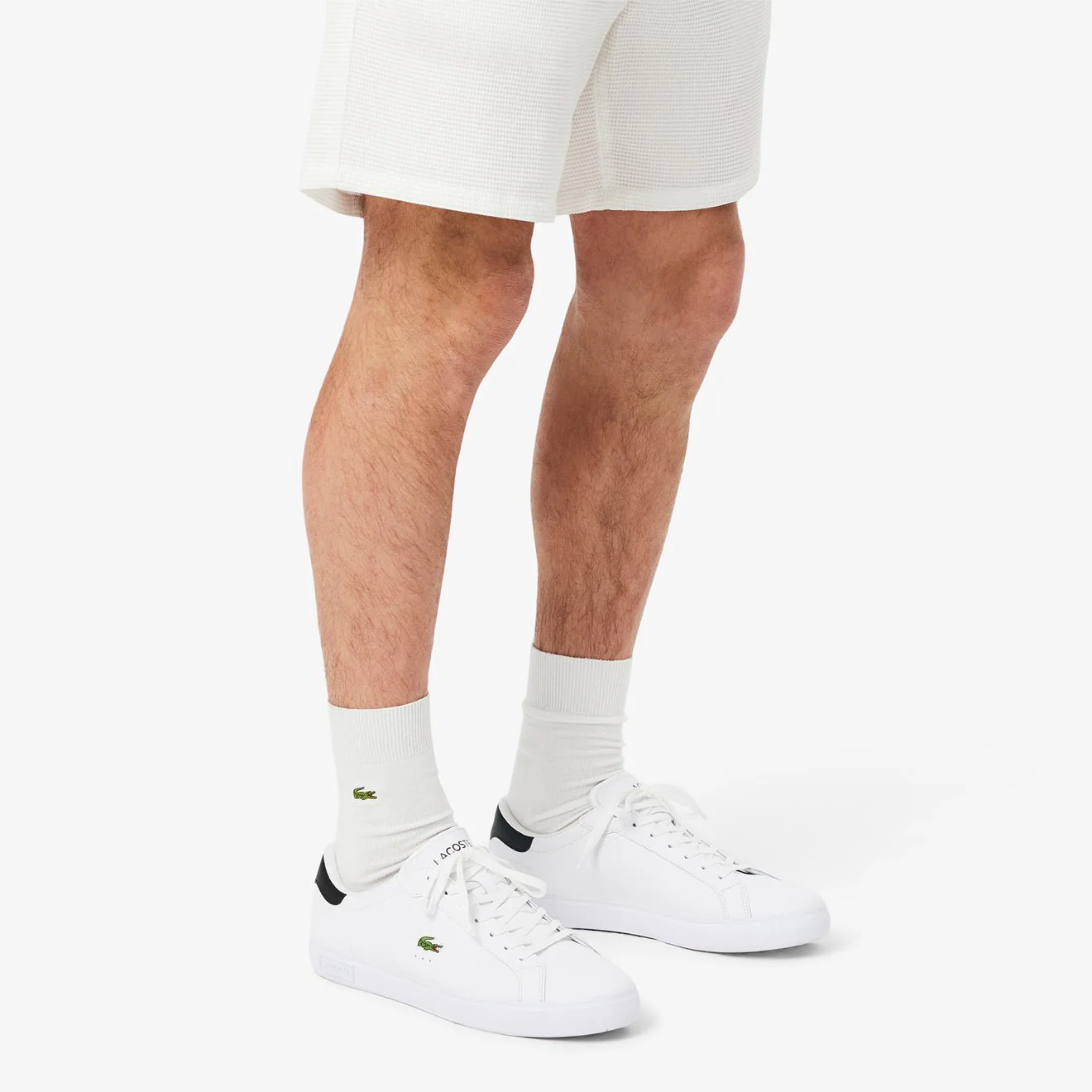 Lacoste Powercourt Leather Trainer White / Black - Image 5