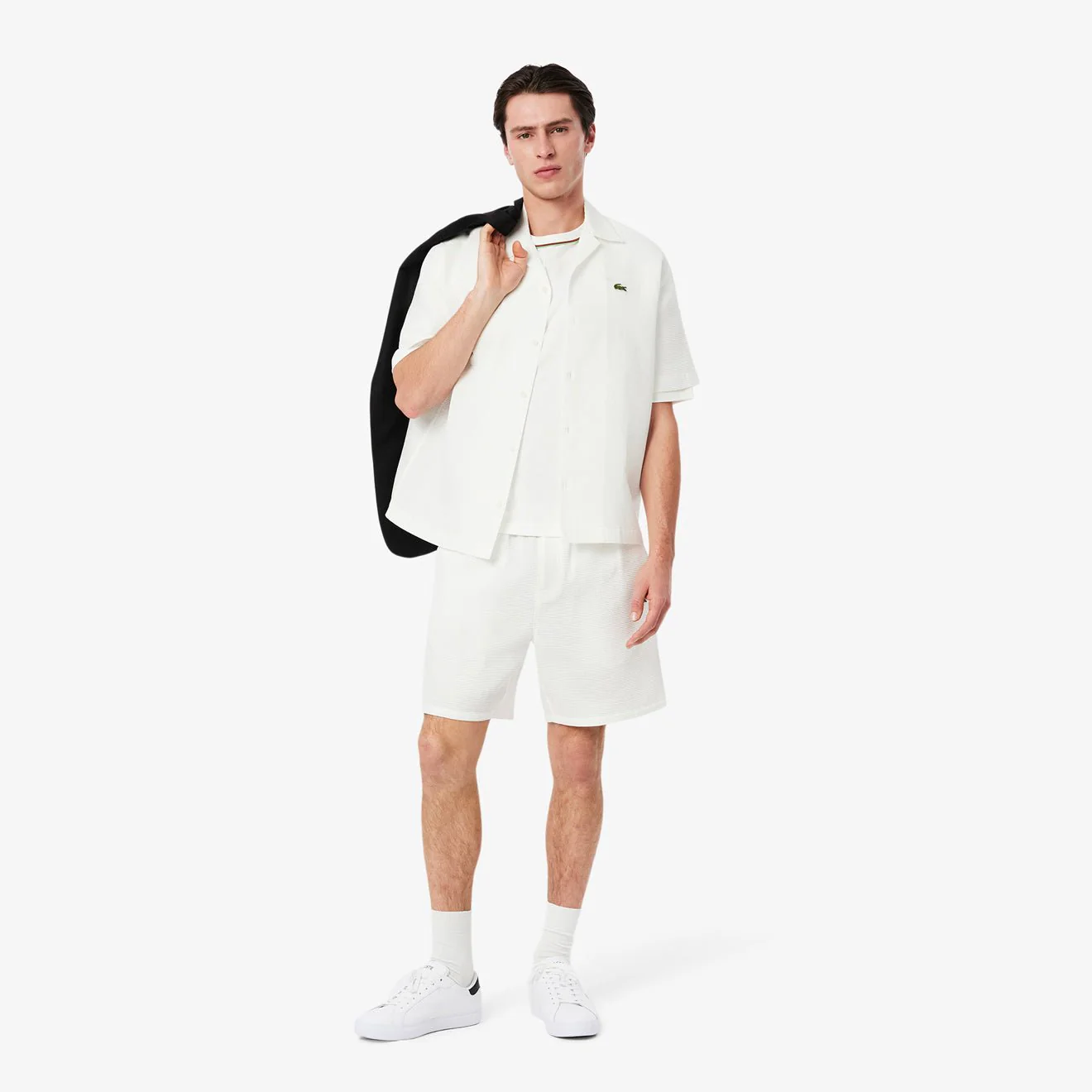 Lacoste Powercourt Leather Trainer White / Black - Image 6