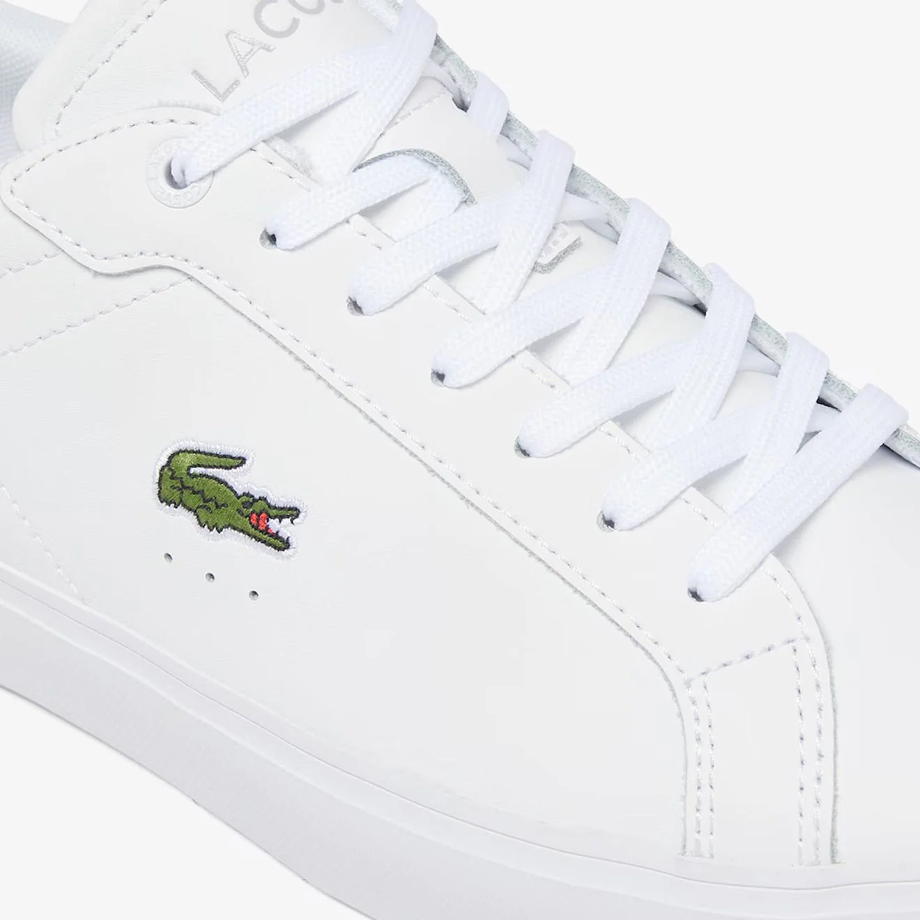Lacoste Powercourt Leather Trainer White / White - Image 3