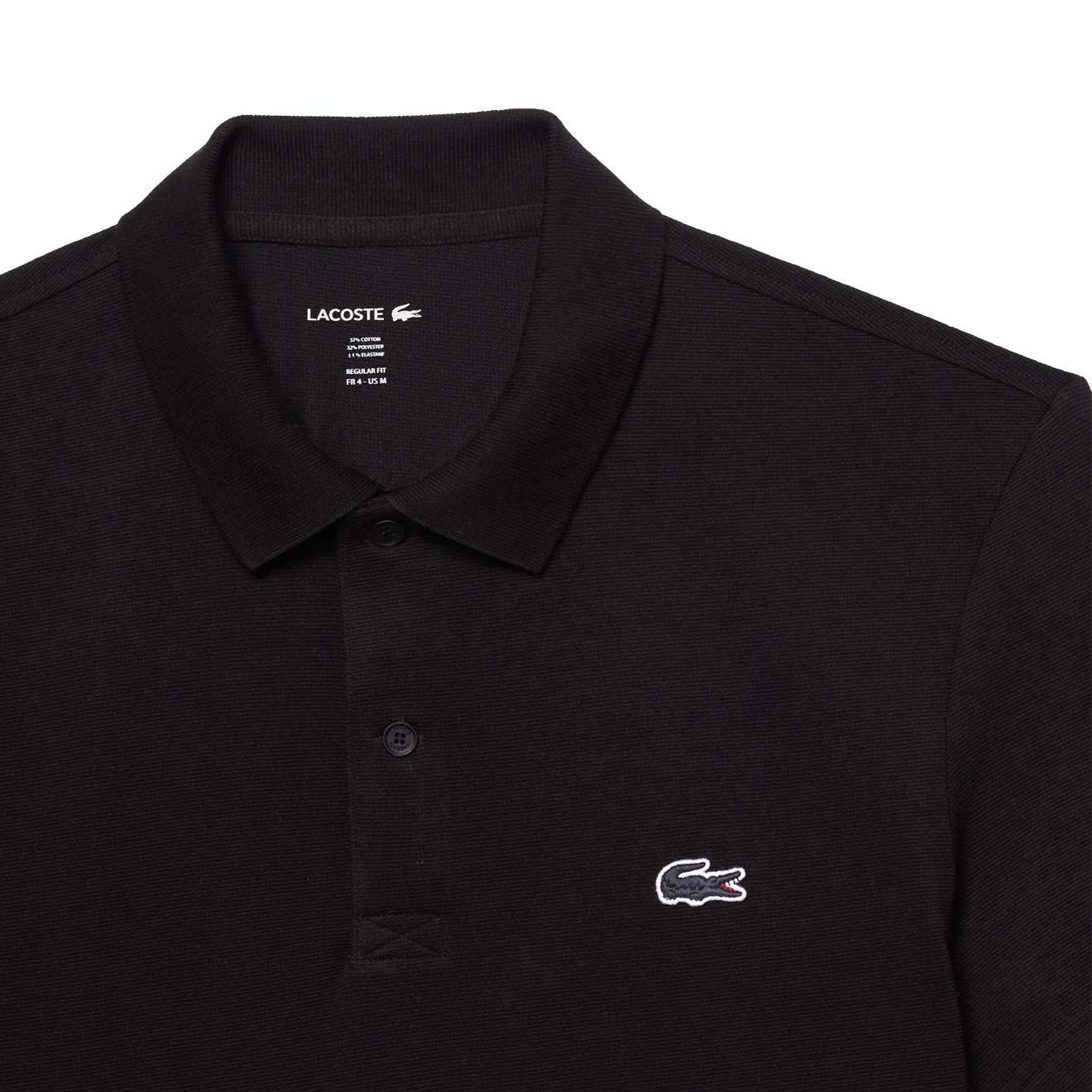 Lacoste Regular Fit Cotton Polo Shirt Black - Image 2
