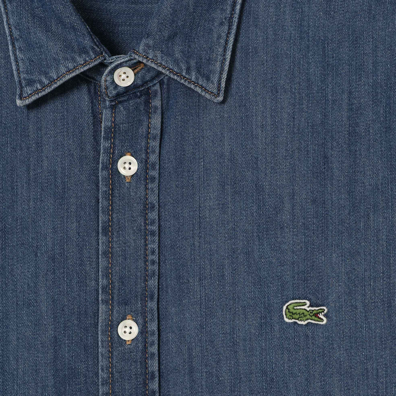Lacoste Regular Fit Denim Shirt Blue - Image 4