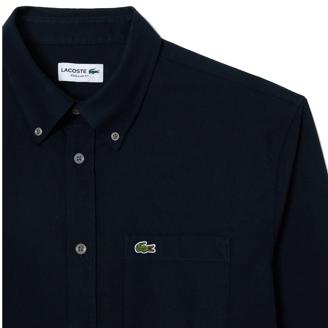 Lacoste Regular Fit Oxford Shirt Navy Blue - Image 3