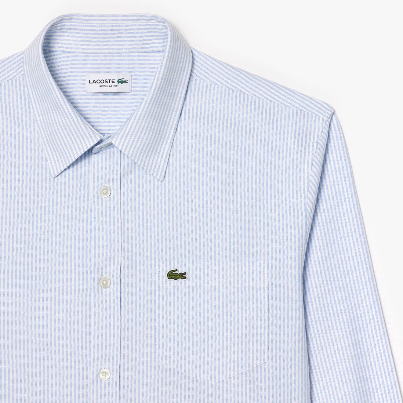 Lacoste Regular Fit Striped Oxford Shirt Blue / White - Image 5
