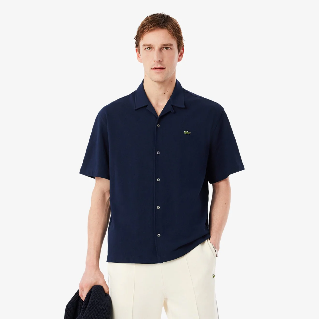 Lacoste Relaxed Fit S/S Shirt Pique Navy - Image 2