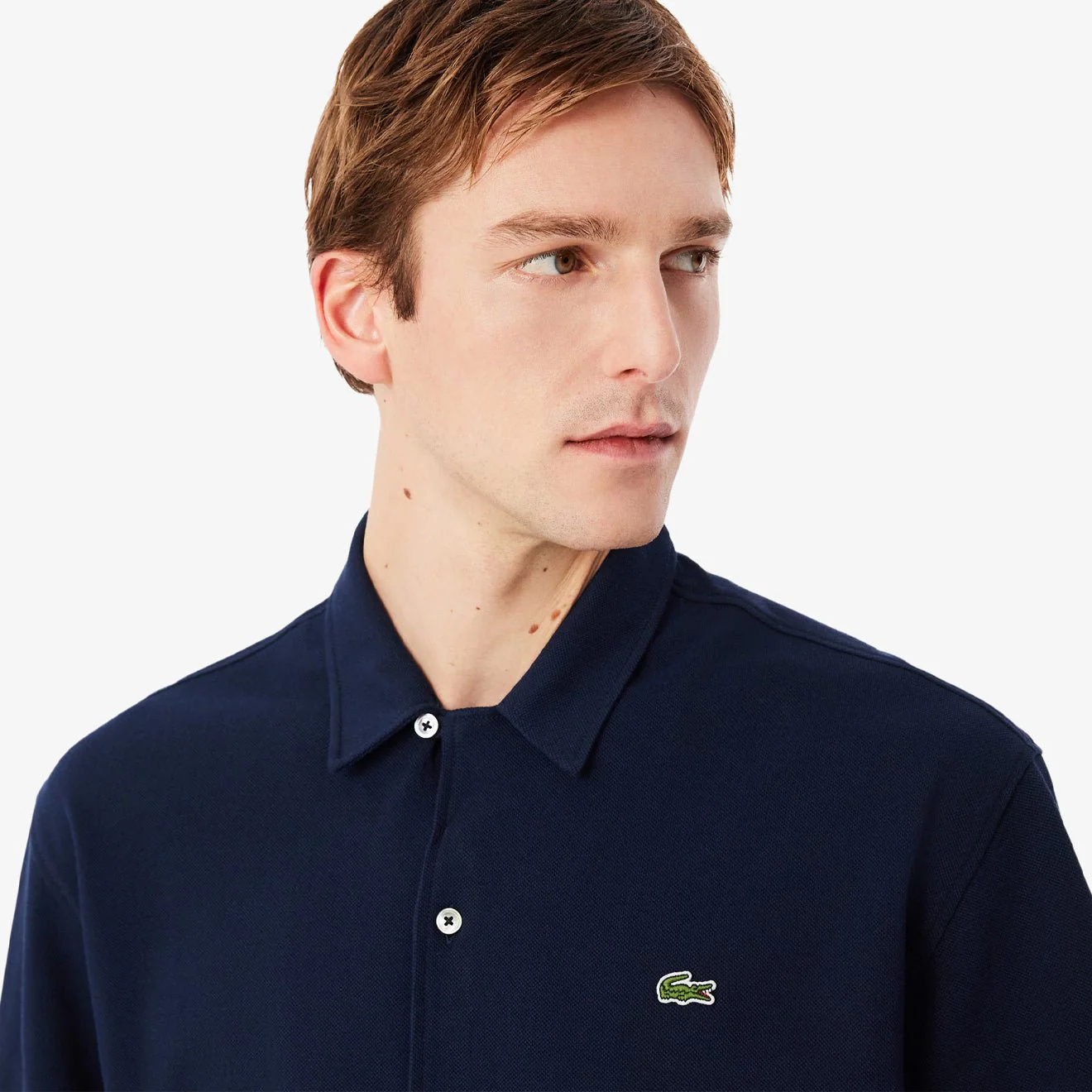Lacoste Relaxed Fit S/S Shirt Pique Navy - Image 4