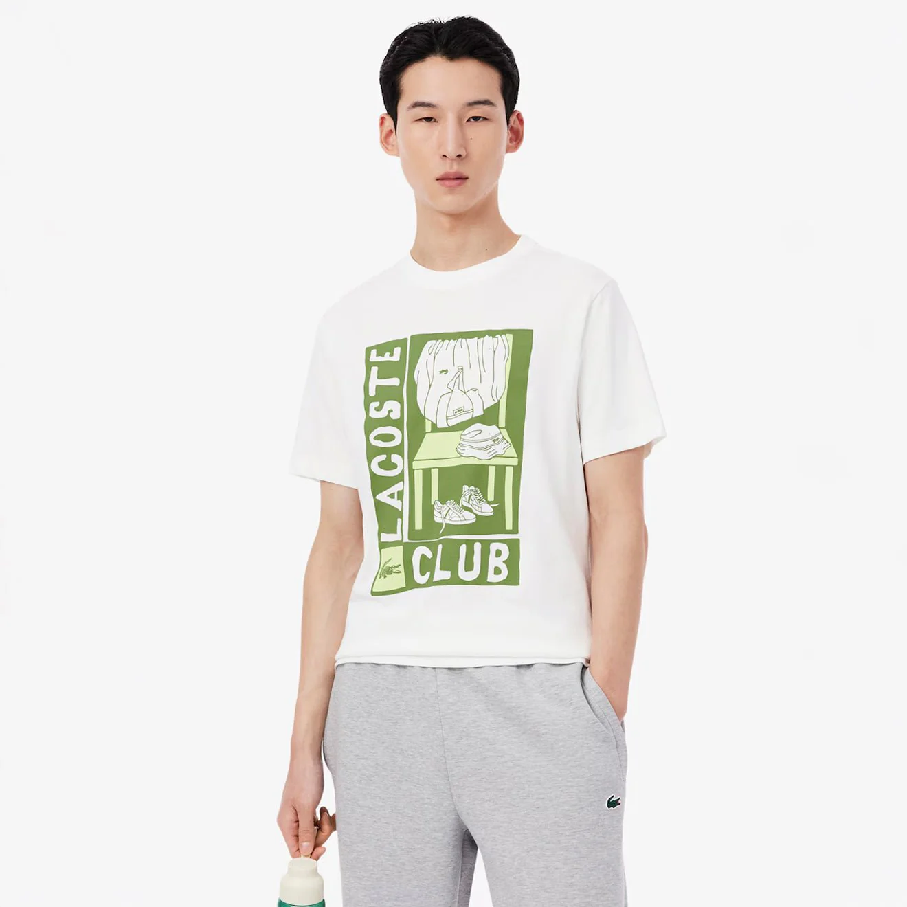 Lacoste Relaxed Fit Tennis Print S/S Tee White - Image 2