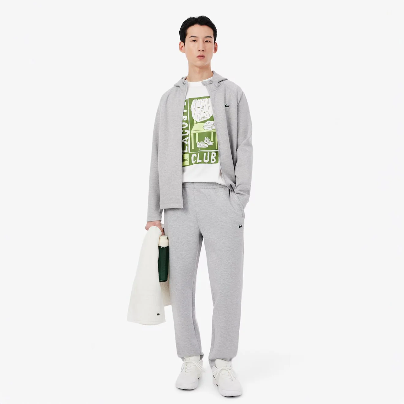 Lacoste Relaxed Fit Tennis Print S/S Tee White - Image 3