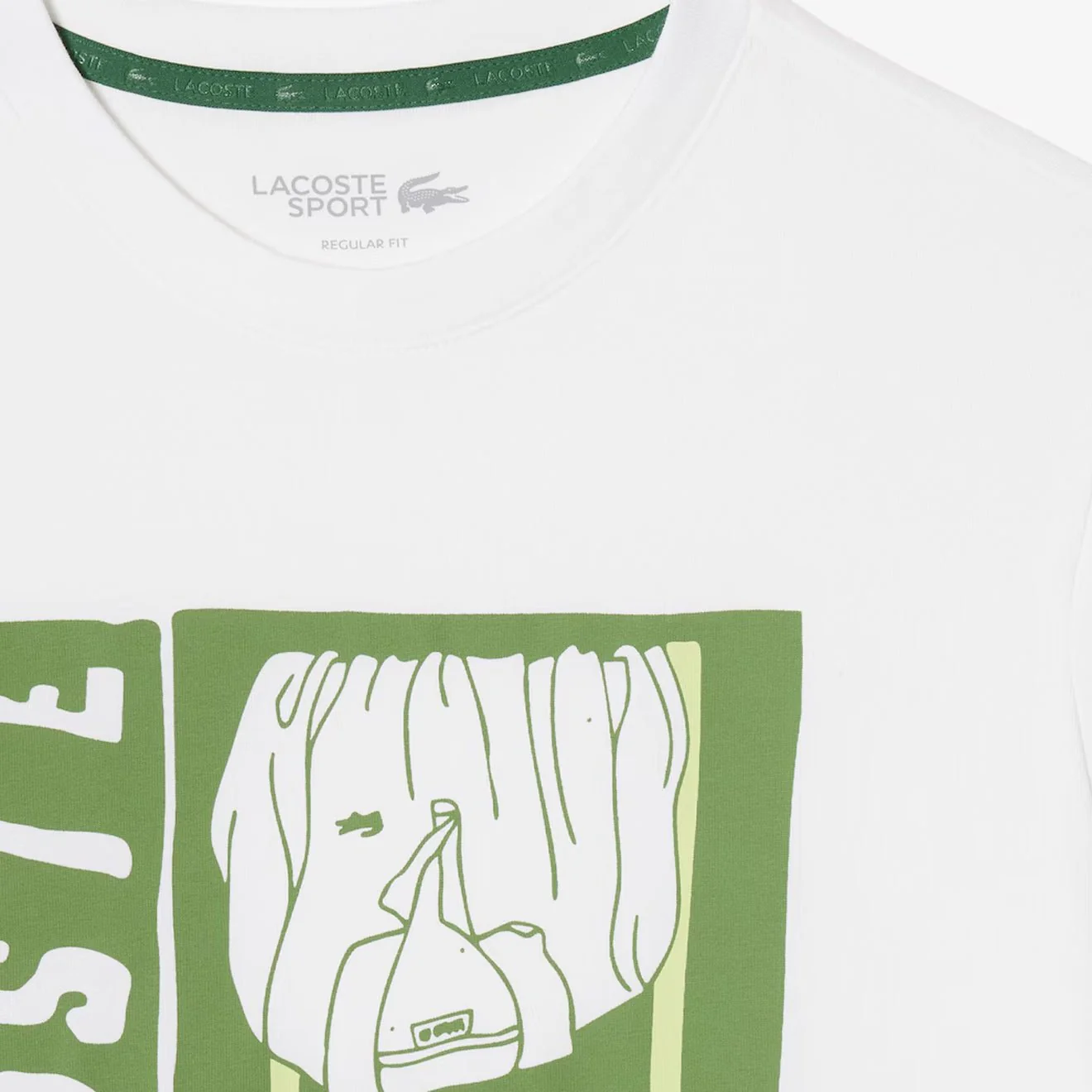 Lacoste Relaxed Fit Tennis Print S/S Tee White - Image 4