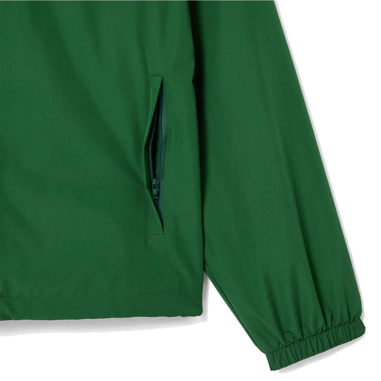 Lacoste Short Water-Resistant Sportsuit Jacket w/ Removable Hood Pine Green - Image 4