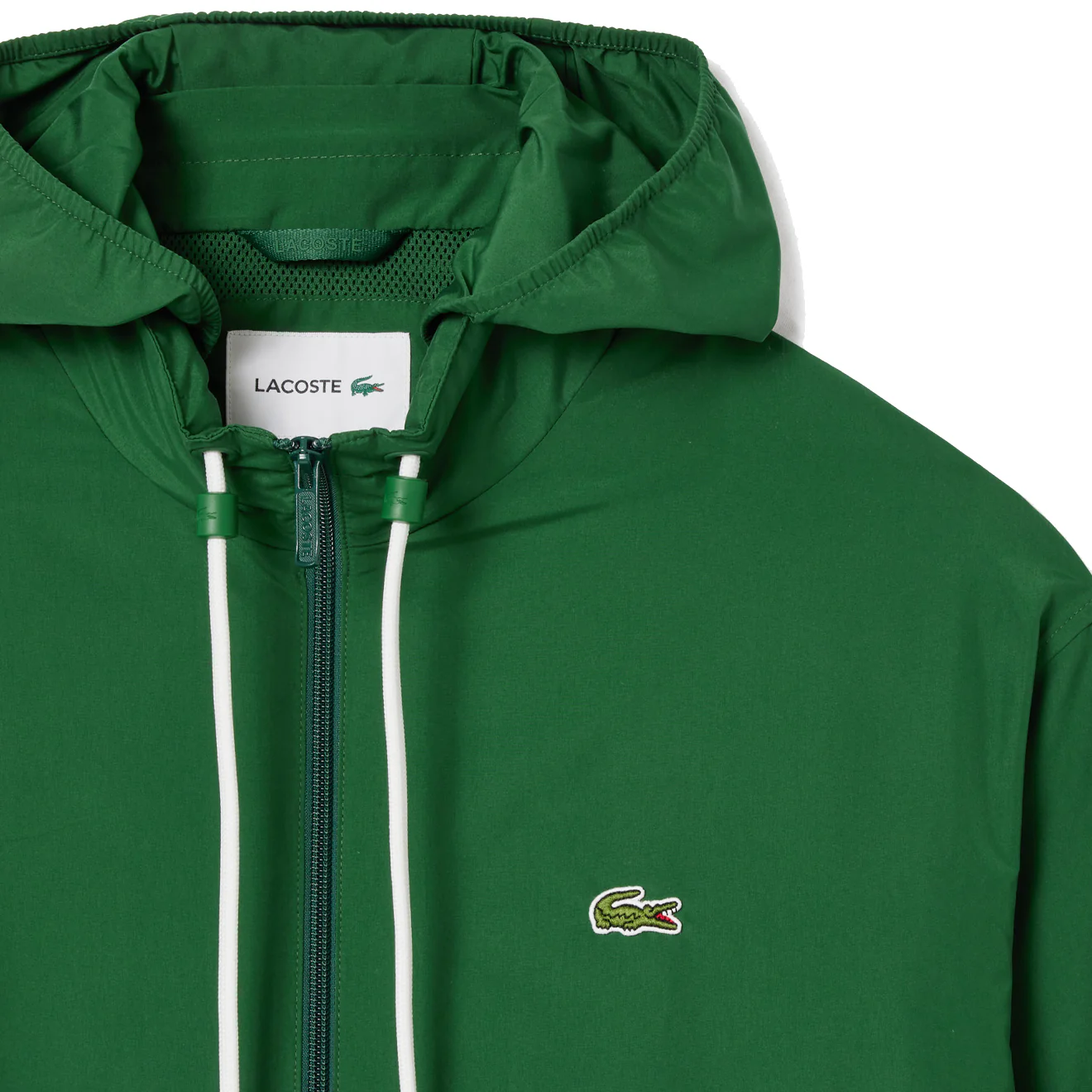 Lacoste Short Water-Resistant Sportsuit Jacket w/ Removable Hood Pine Green - Image 5