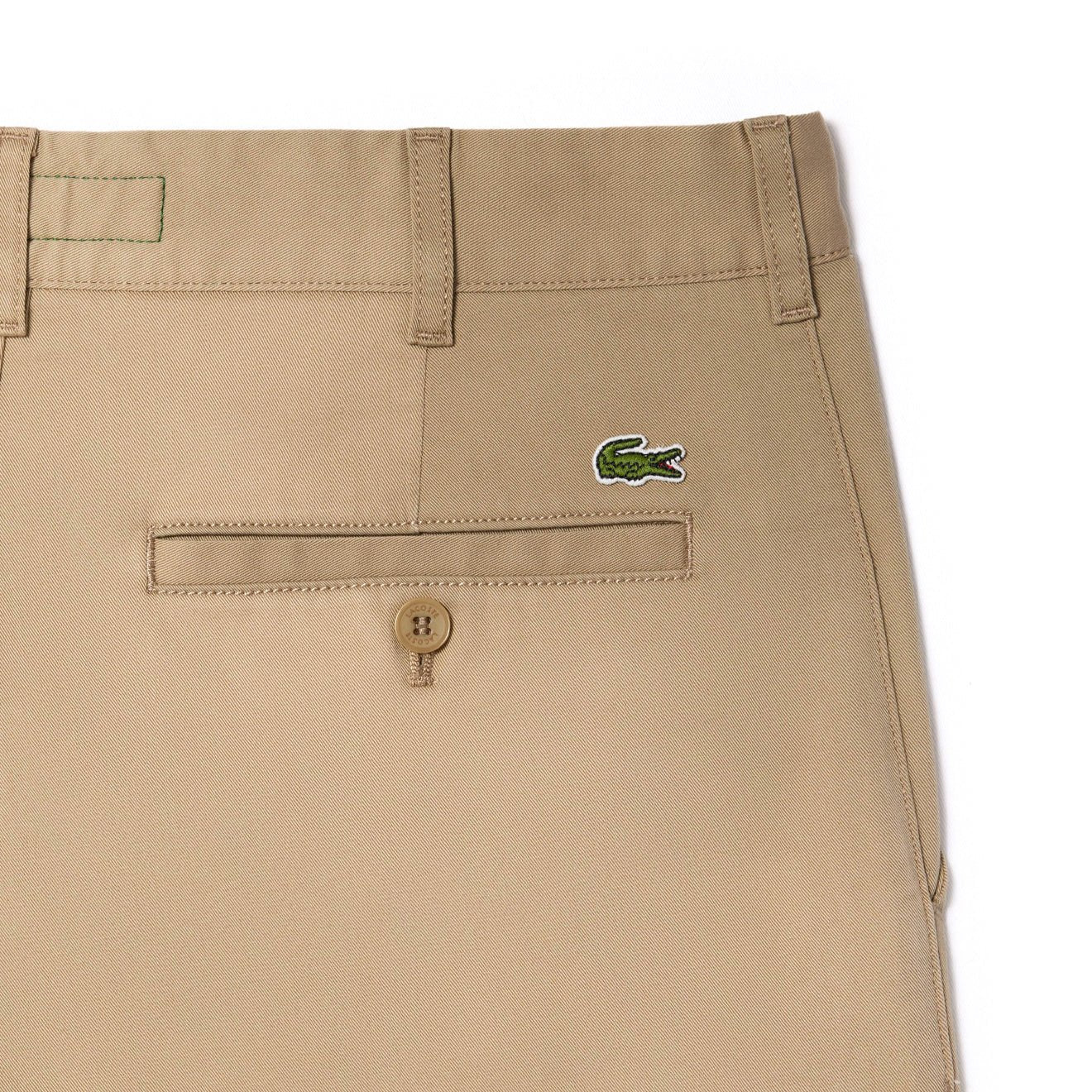Lacoste Slim Fit Stretch Cotton Chino Pants Beige - Image 3