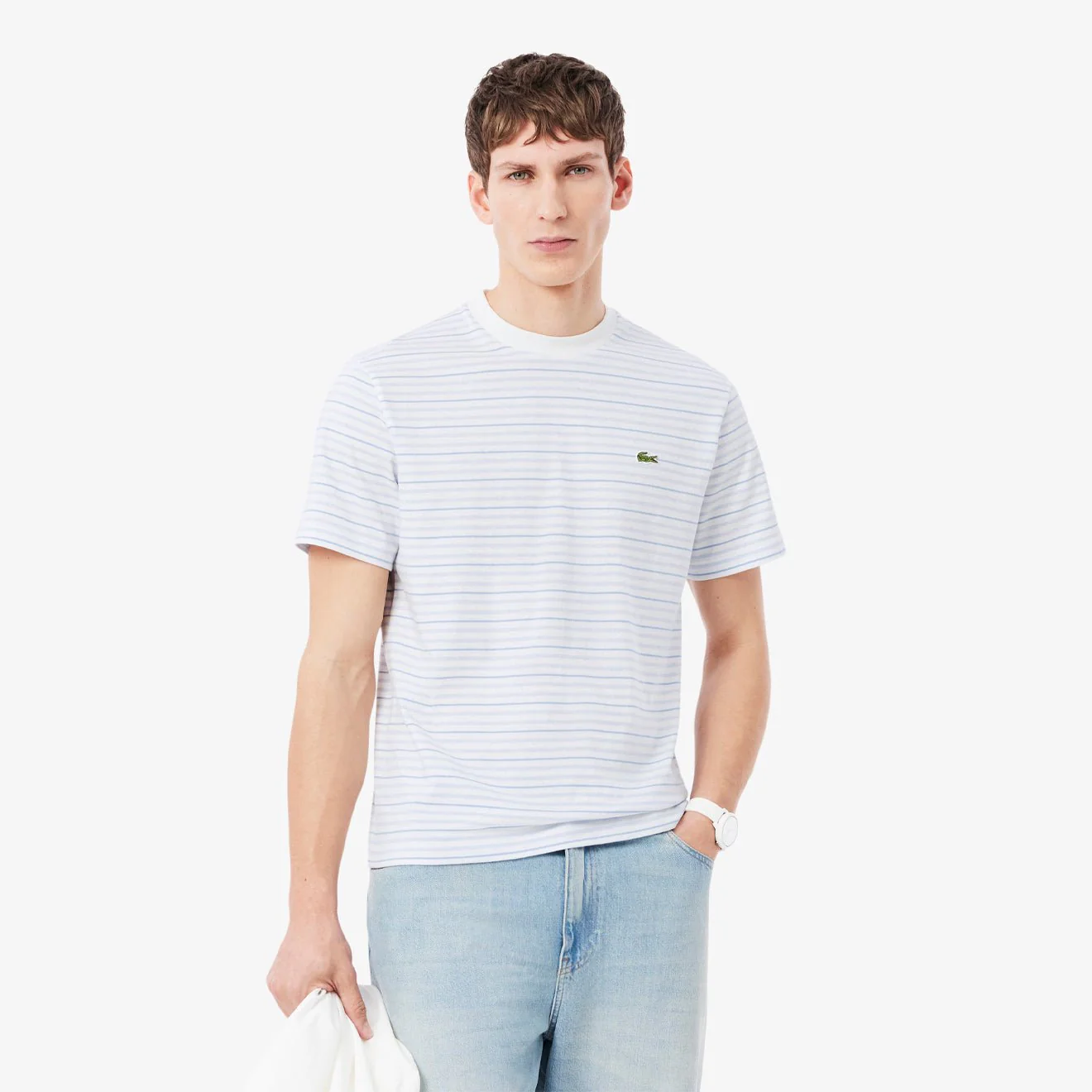 Lacoste Stripe S/S Tee Phoenix Blue / Flour - Image 2