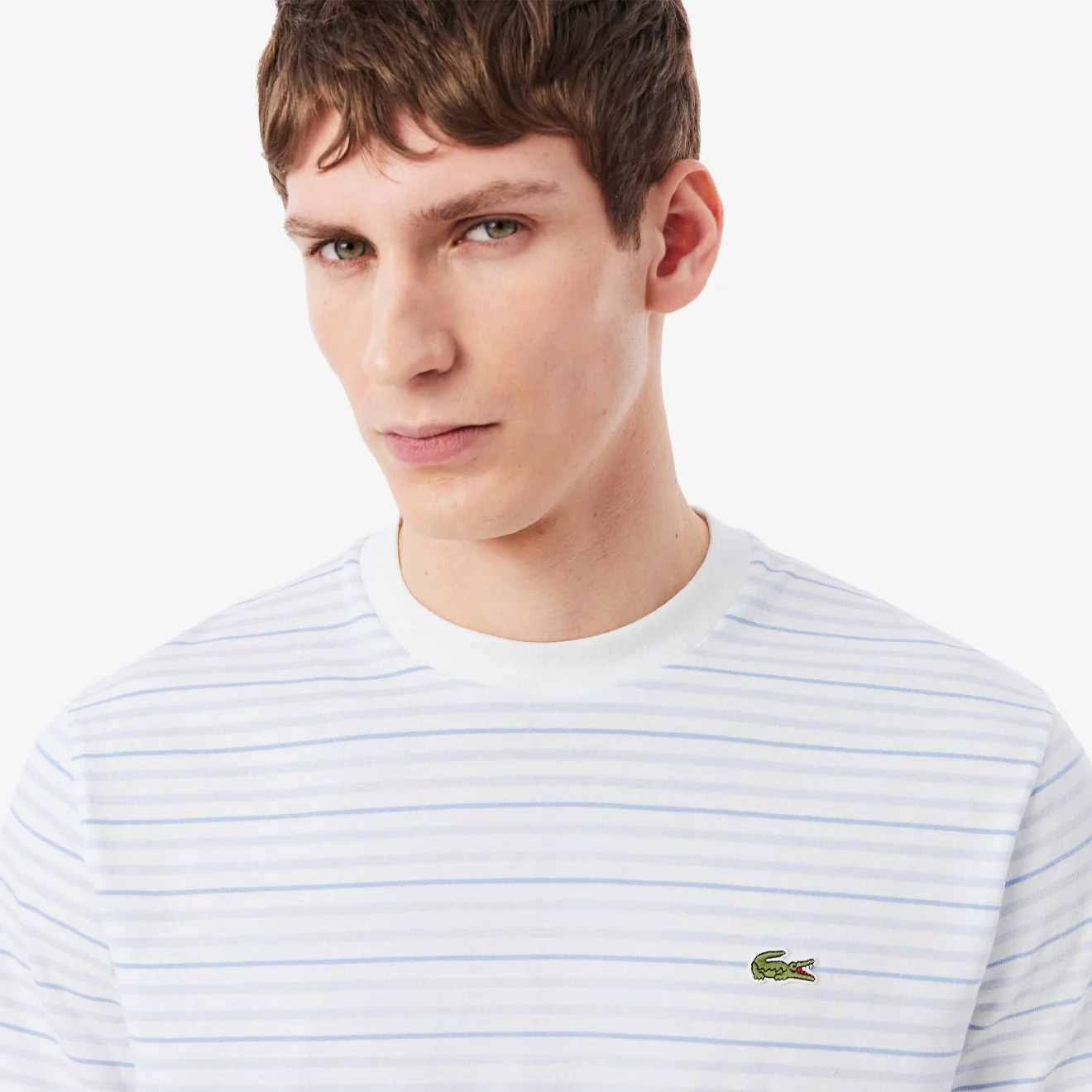Lacoste Stripe S/S Tee Phoenix Blue / Flour - Image 4