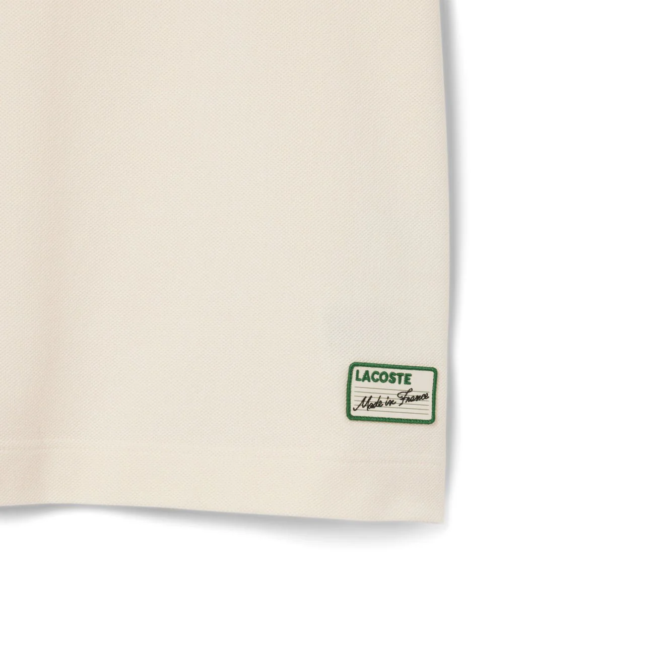 Lacoste French Made Classic Fit Stripe Collar Polo Shirt Ecru White - Image 4