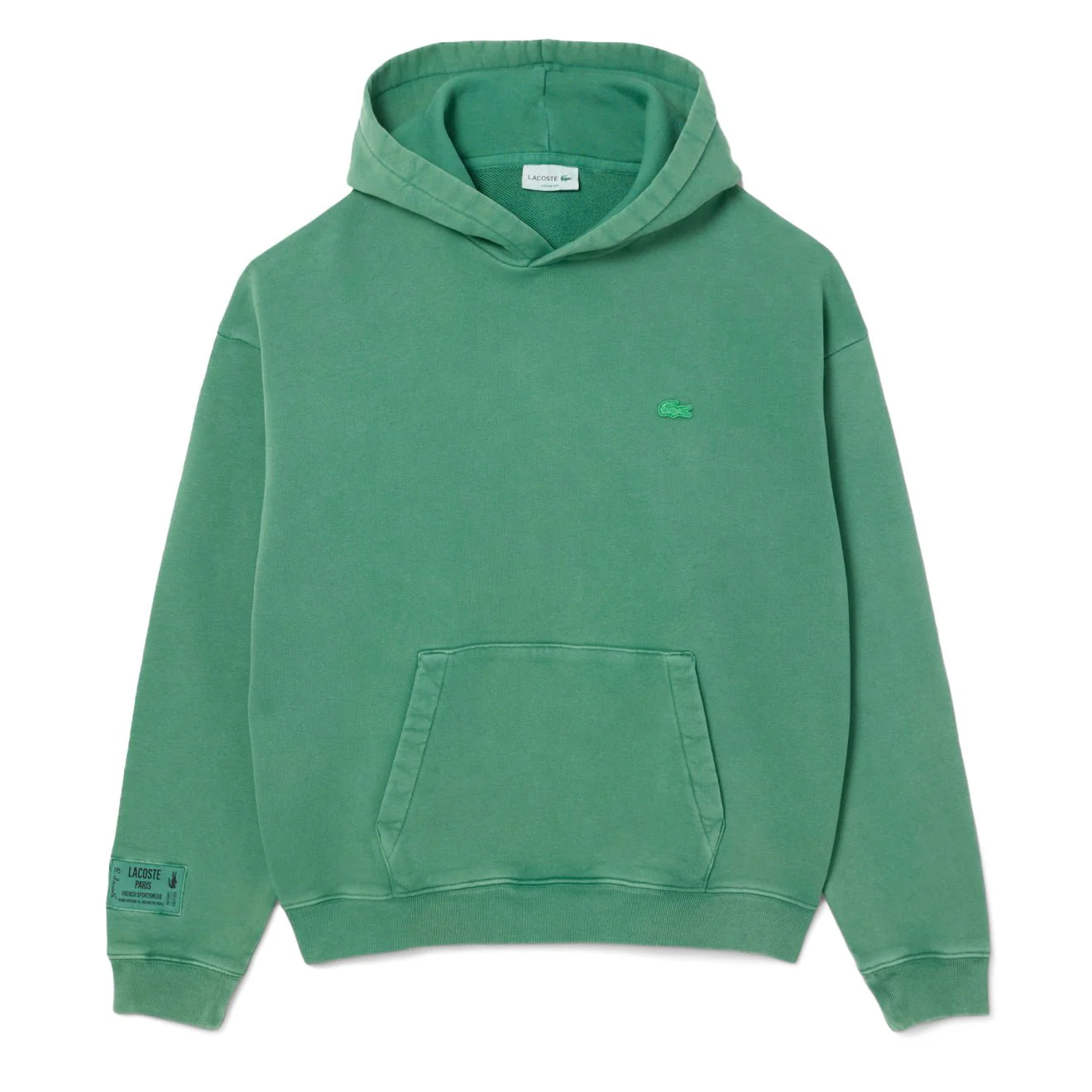 Lacoste Washed Effect Hoodie Pine Green