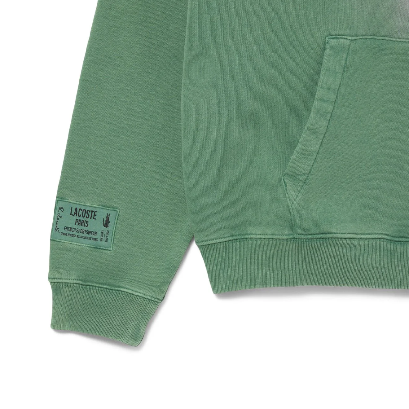 Lacoste Washed Effect Hoodie Pine Green - Image 3