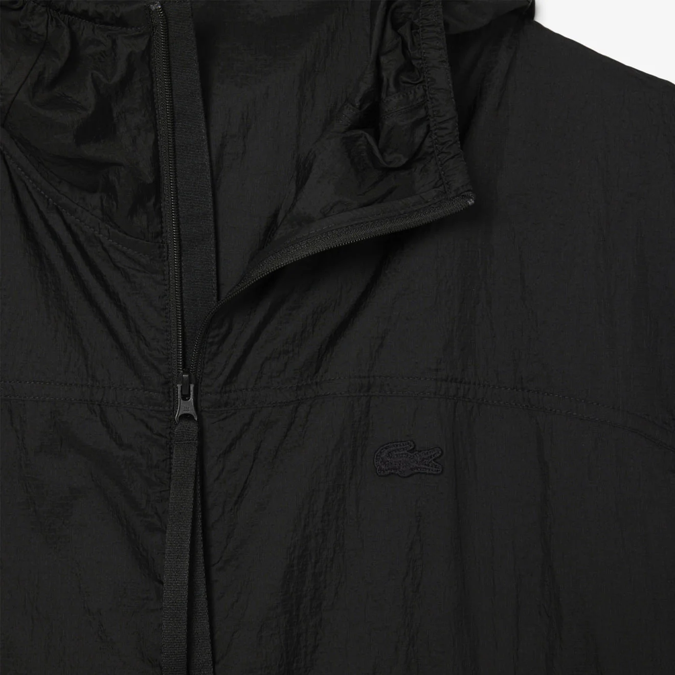 Lacoste Water-Repellent Packable Nylon Jacket Black - Image 3