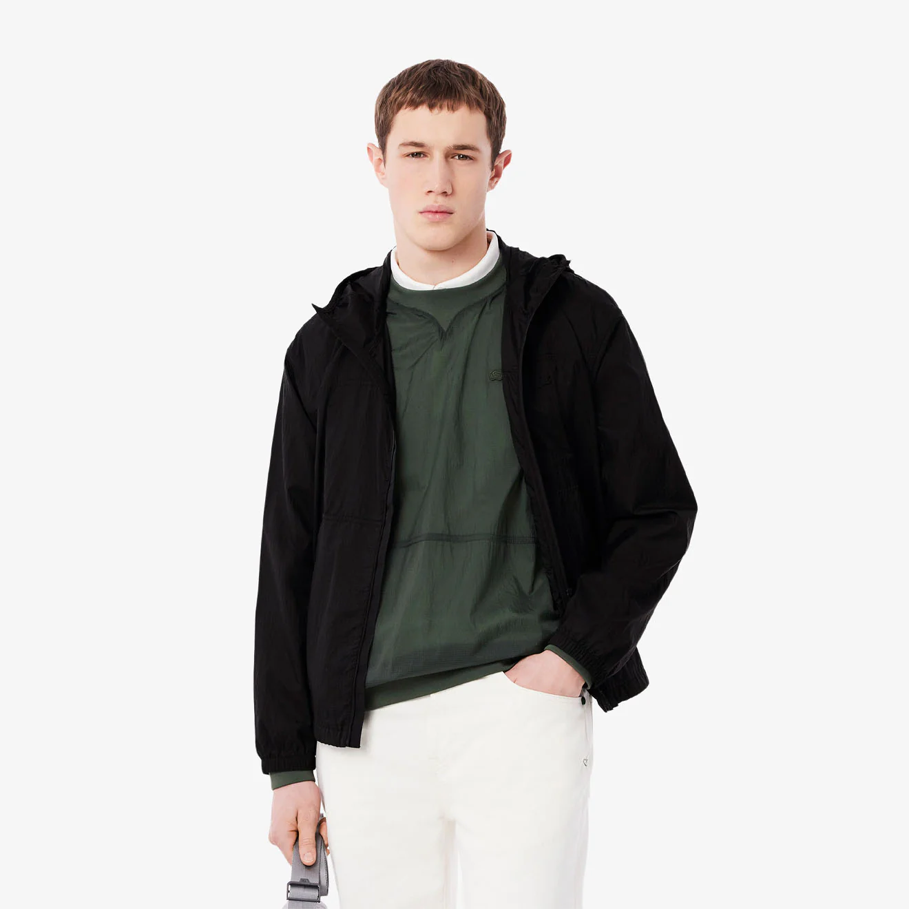 Lacoste Water-Repellent Packable Nylon Jacket Black - Image 4