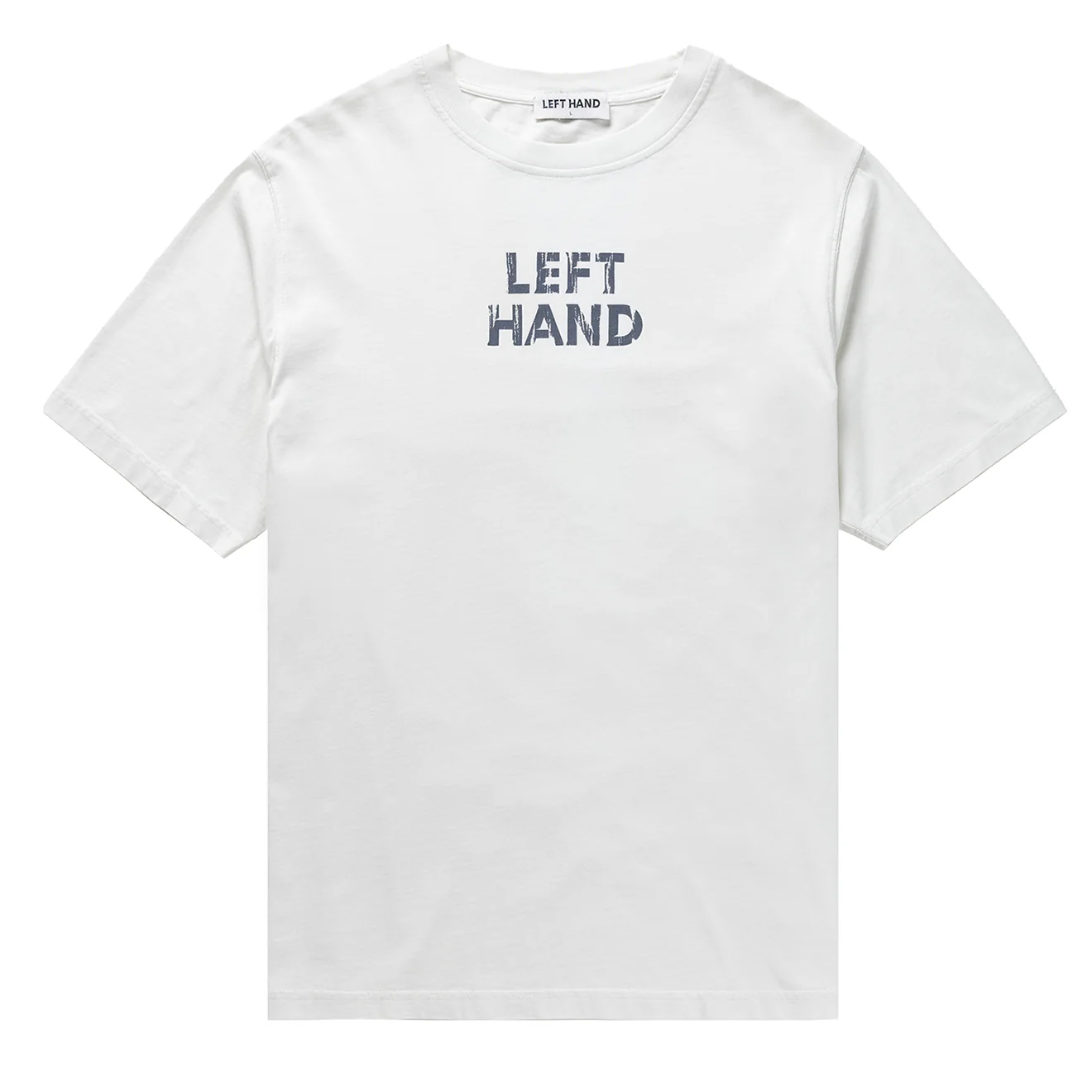 Left Hand Distressed Graphic Tee Off White