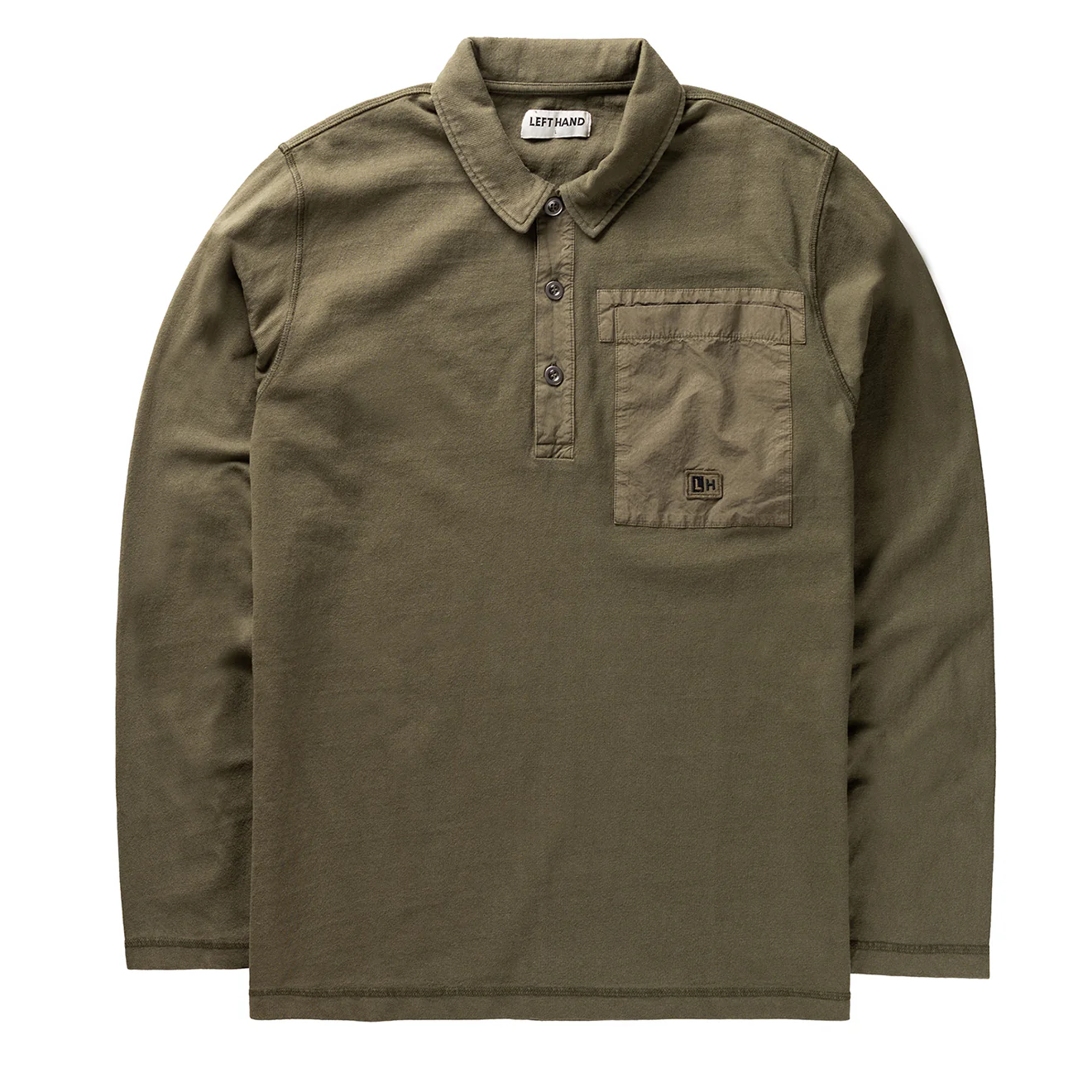 Left Hand L/S Polo Olive