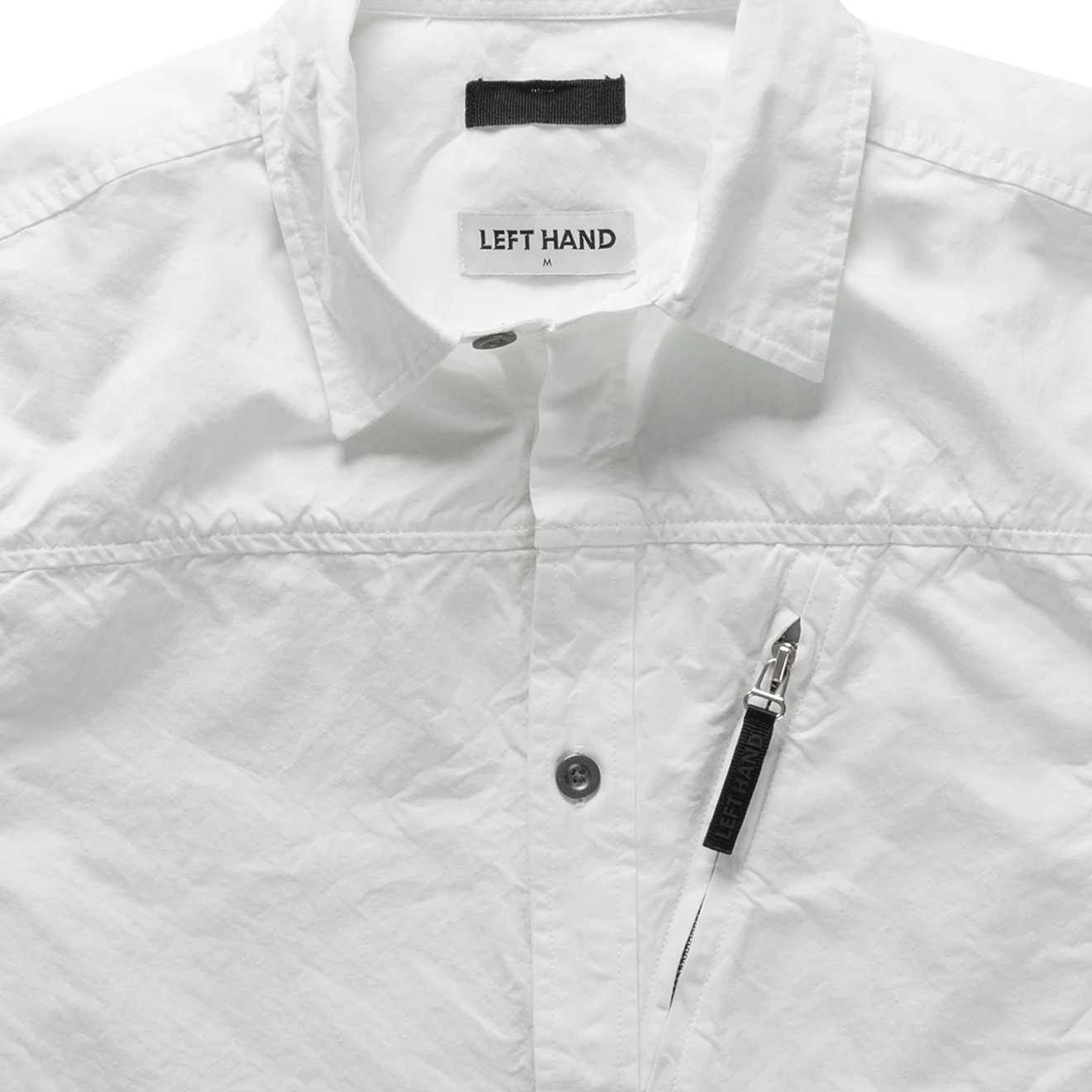 Left Hand Zip Pocket Shirt Off White - Image 3