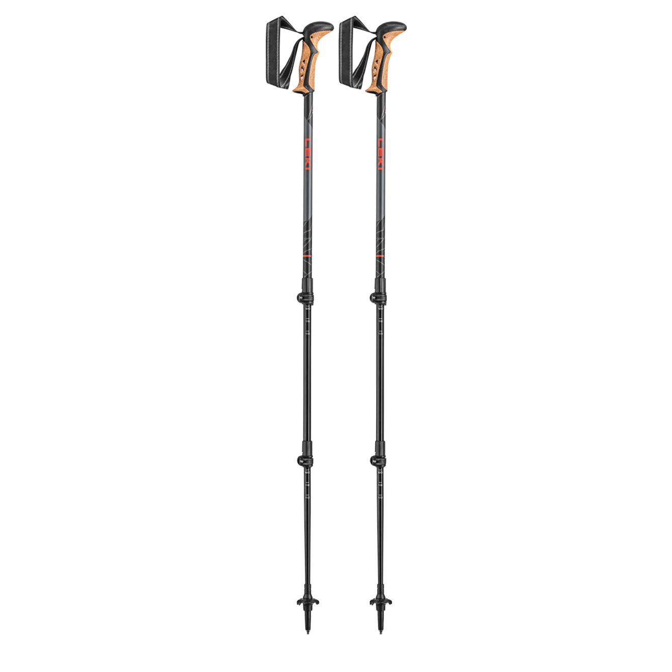 Leki Poles Khumbu Dark Anthracite / White / Bright Red