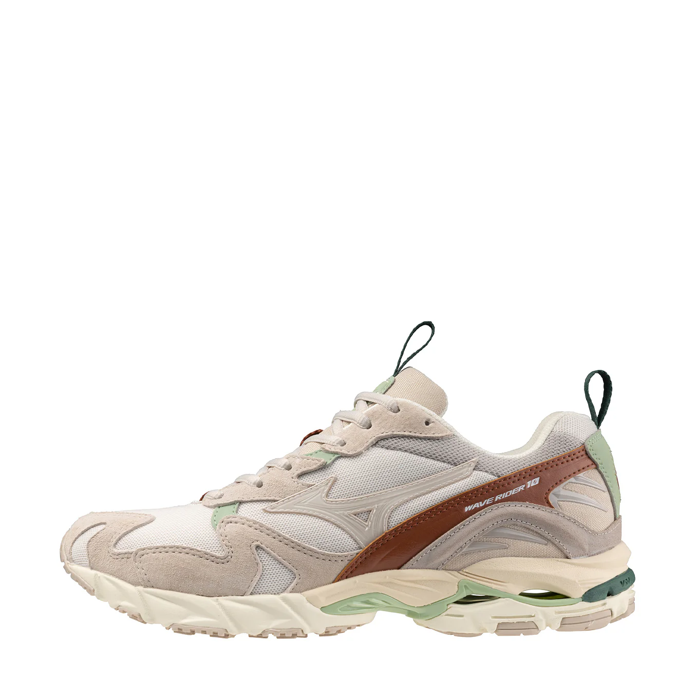 Mizuno Wave Rider 10 Premium Trainers Silver Cloud / White Sand / White Sand - Image 2