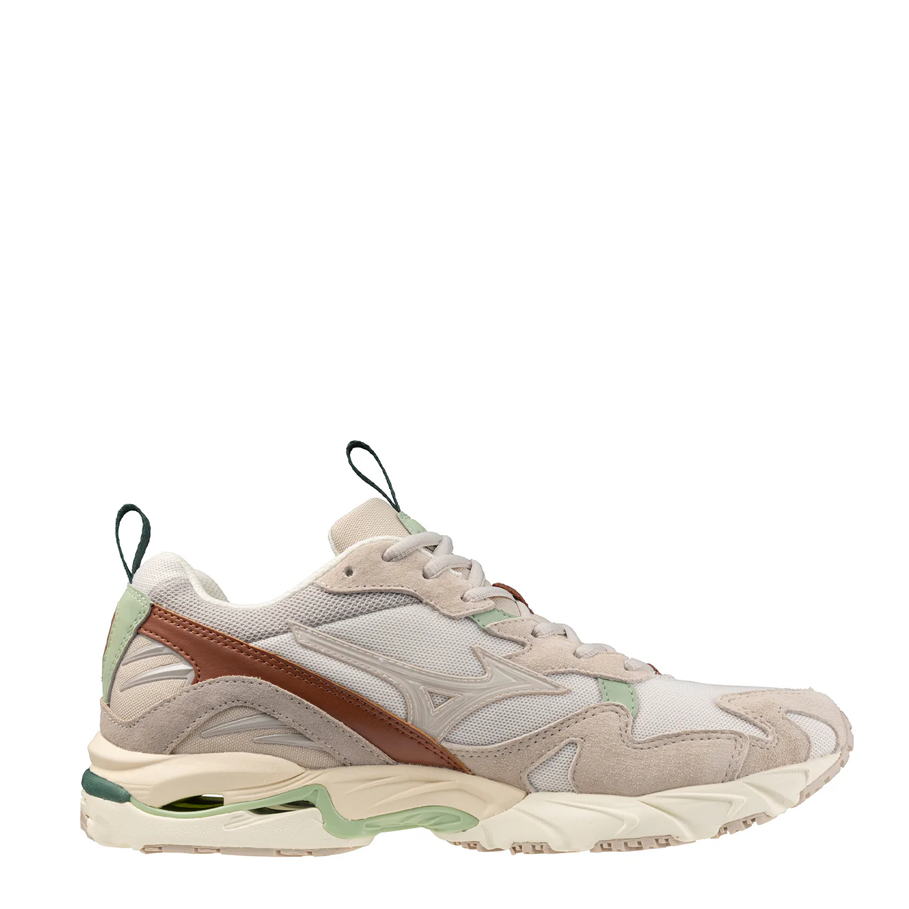 Mizuno Wave Rider 10 Premium Trainers Silver Cloud / White Sand / White Sand - Image 4