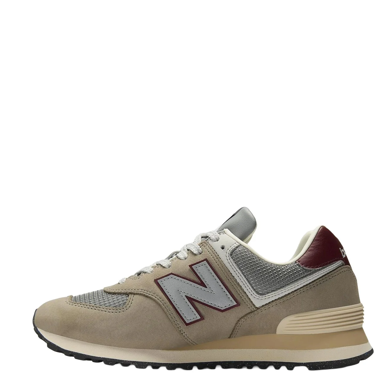 New Balance 574 Shoes Arid Stone / Monarch Burgundy - Image 2